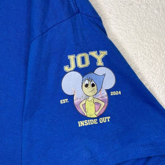 Joy Inside Out Disney Pixar Blue T-Shirt L Large Sleeve Detail Gildan Disneyland - Picture 5 of 7